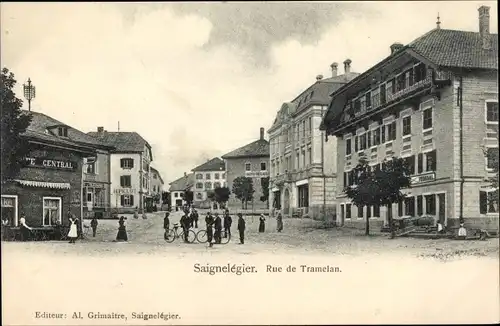 Ak Saignelegier Kanton Jura, Rue de Tramelan