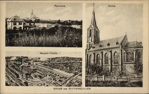 Ak Witterschlick Alfter Nordrhein Westfalen, Panorama, Servais Werke, Kirche