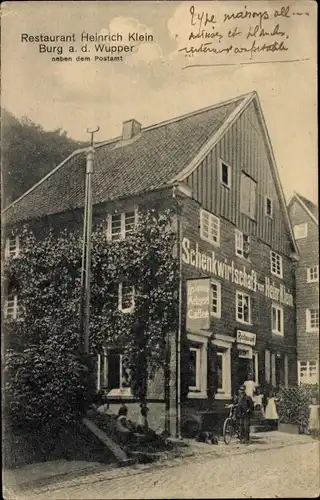 Ak Burg an der Wupper Solingen, Schenkwirtschaft