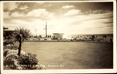 Foto Ak Napier Neuseeland, Tom Parker Fountain