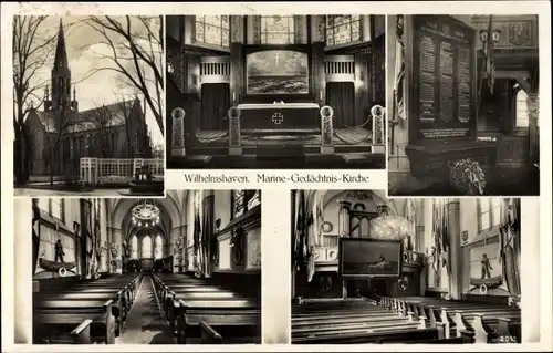 Ak Wilhelmshaven, Inneres der Marine Gedächtnis Kirche, evgl. Garnisonskirche