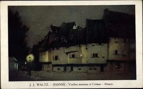 Künstler Ak Hansi, Jean Jacques Waltz, Colmar Kolmar Elsass Haut Rhin, Vieilles maisons