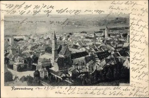 Ak Ravensburg in Württemberg Oberschwaben, Totalansicht