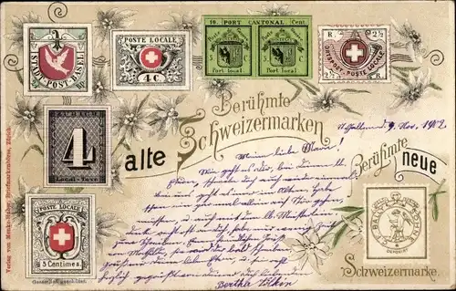 Briefmarken Litho Schweiz, Berühmte alte und neue Schweizermarken