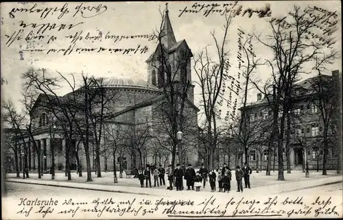 Ak Karlsruhe in Baden, St. Stephanskirche