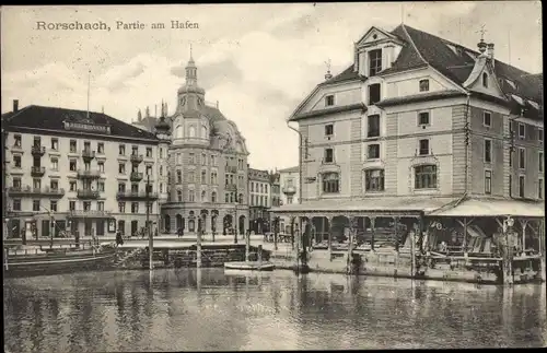 Ak Rorschach Kanton Sankt Gallen Schweiz, Partie am Hafen