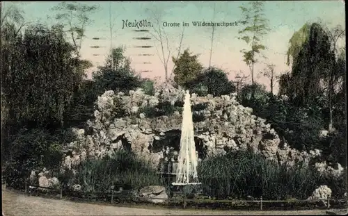 Ak Berlin Neukölln, Grotte im Wildenbruchpark