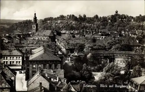 Ak Erlangen in Mittelfranken Bayern, Blick auf den Burgberg, Kirche