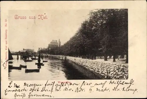 Ak Kiel in Schleswig Holstein, Partie an der Wasserallee