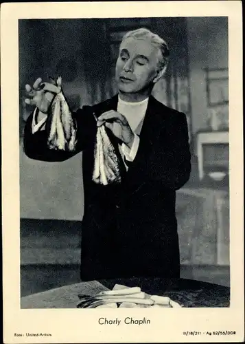 Ak Schauspieler Charly Chaplin, Charlie Chaplin, Filmszene