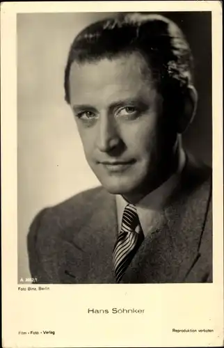 Ak Schauspieler Hans Söhnker, Portrait