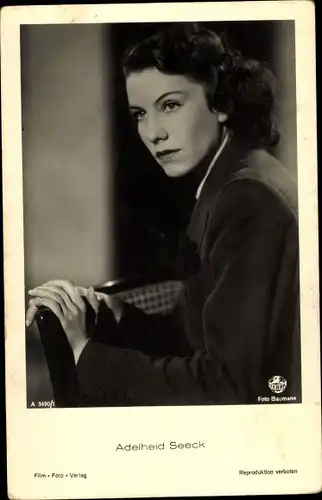 Ak Schauspielerin Adelheid Seeck, Seitenportrait