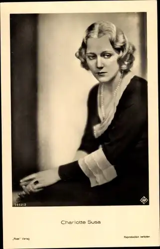 Ak Schauspielerin Charlotte Susa, Portrait