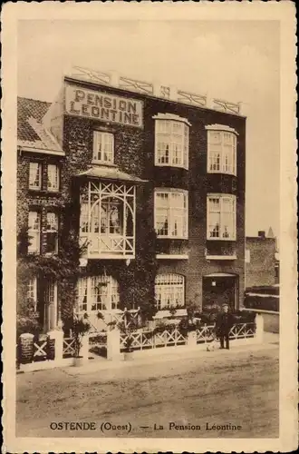 Ak Oostende Ostende Westflandern, Westen, Die Pension Leontine