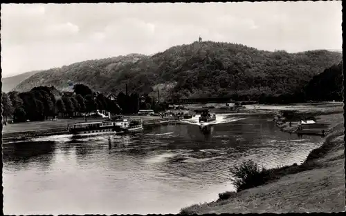 Ak Bodenwerder an der Weser, Weser, Dampfer, Eckberg