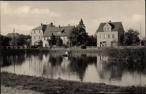 Ak Langenleuba Niederhain Thüringen, Dorfteich