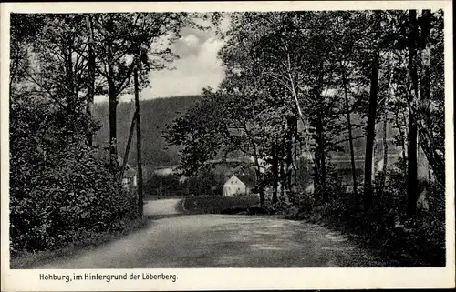 Ak Hohburg Lossatal in Sachsen, Ortspartie, Waldweg, Löbenberg, Gasthaus zum Löbenberg
