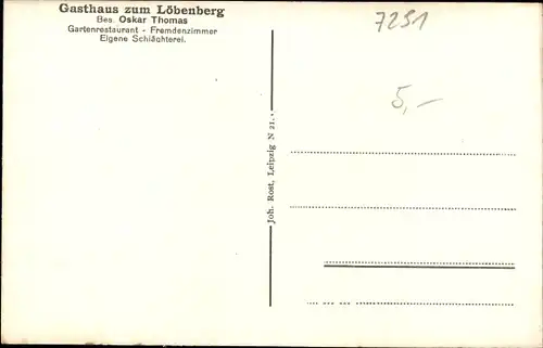 Ak Hohburg Lossatal in Sachsen, Ortspartie, Waldweg, Löbenberg, Gasthaus zum Löbenberg