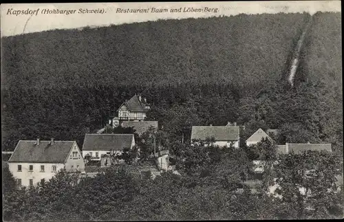 Ak Kapsdorf Lossatal in Sachsen, Hohburger Schweiz, Restaurant Baum, Löben-Berg