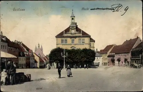 Ak Geithain in Sachsen, Markt, Passanten