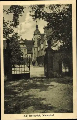 Ak Wermsdorf in Sachsen, Königliches Jagdschloss, Eingang