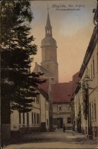 Ak Mügeln in Sachsen, Promenadenstraße, Kirche