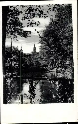 Ak Hohnstädt Grimma in Sachsen, Blick übers Wasser zur Kirche