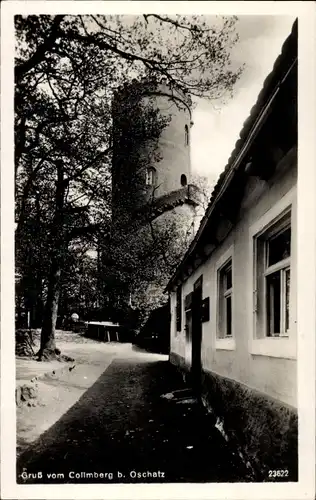 Ak Collmberg bei Oschatz in Nordsachsen, Berghotel, Turm