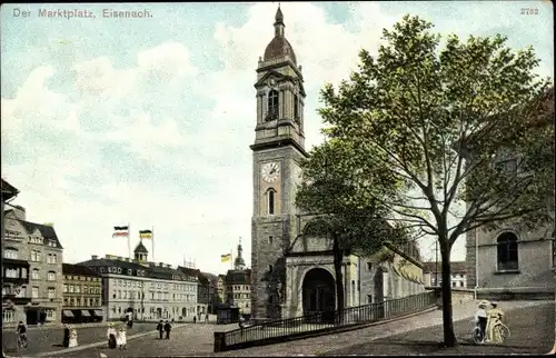 Ak Eisenach in Thüringen, Marktplatz, Kirche