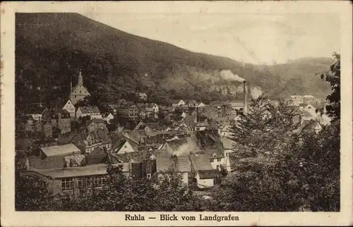 Ak Ruhla in Thüringen, Blick vom Landgrafen, Ortsansicht