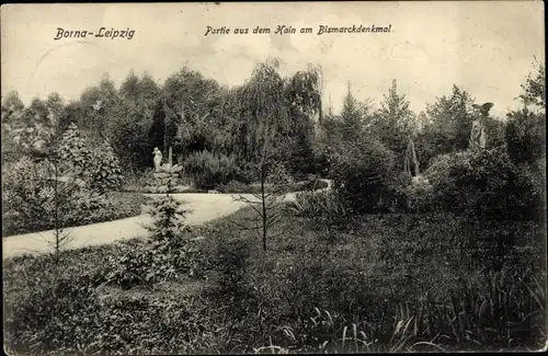 Ak Borna in Sachsen, Hain, Bismarckdenkmal