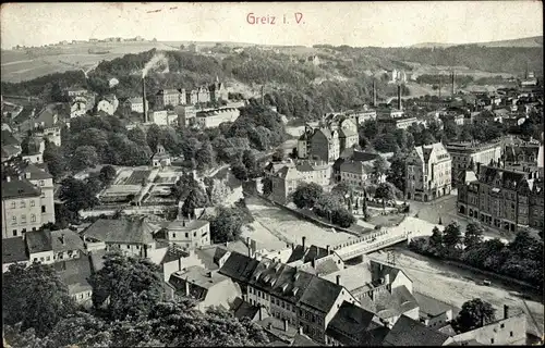 Ak Greiz in Thüringen, Blick auf die Stadt und Umgebung