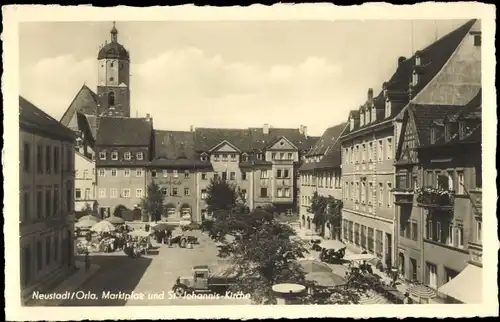 Ak Neustadt an der Orla, Marktplatz mit St. Johannis Kirche