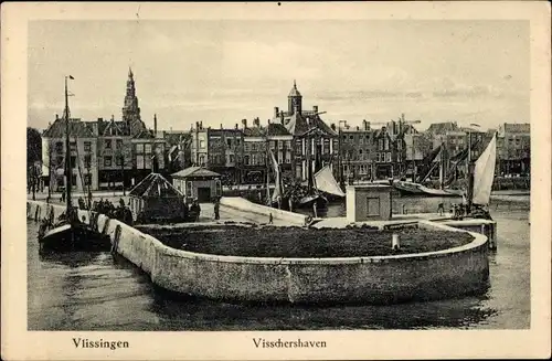 Ak Vlissingen Zeeland Niederlande, Visschershaven