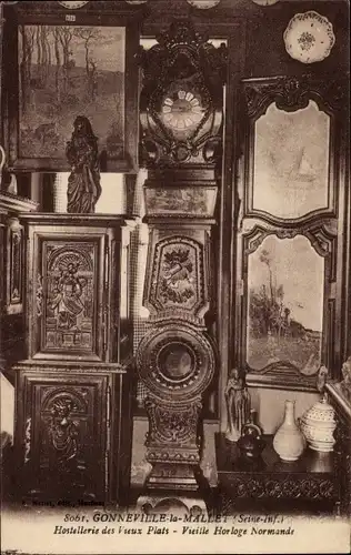 Ak Gonneville la Mallet Seine Maritime, alte normannische Uhr