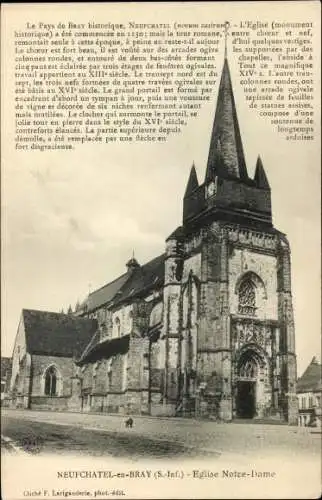 Ak Neufchâtel und Bray Seine Maritime, Kirche Notre Dame