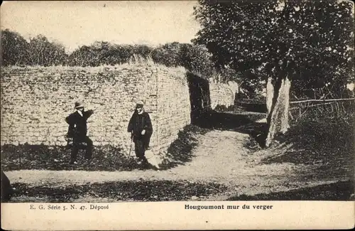 Ak Braine l'Alleud Wallonisch Brabant, Hougoumont, mur du verger