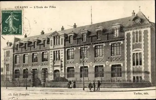 Ak Chauny Aisne, Schule für Mädchen