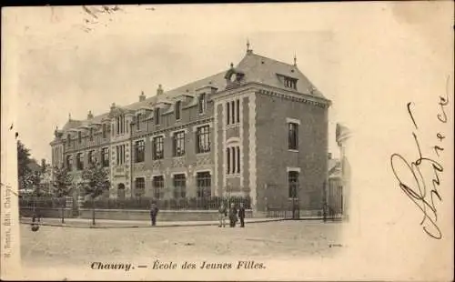 Ak Chauny Aisne, Schule für junge Mädchen
