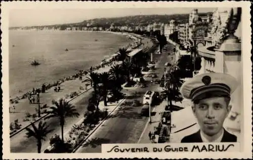 Ak Nice Nizza Alpes Maritimes, Promenade des Anglais, Guide Marius