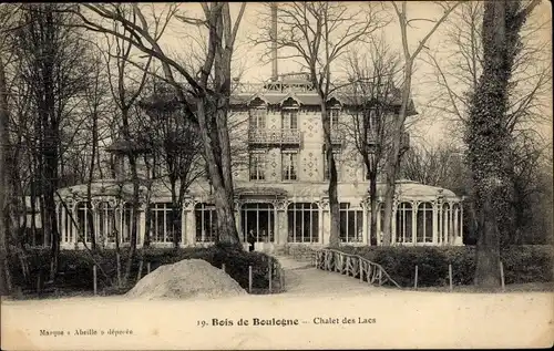 Ak Paris 16. Jahrhundert, Bois de Boulogne, Chalet des Lacs