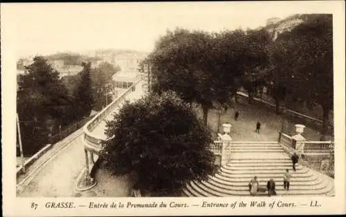 Ak Grasse Alpes-Maritimes, Eingang zur Promenade du Cours