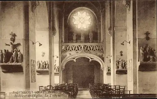 Ak Saint Gengoux le National Saône et Loire, Innenraum der Kirche, La Tribune