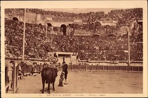 Ak Nîmes Gard, Arena de Nimes, Corrida, Entree a matar