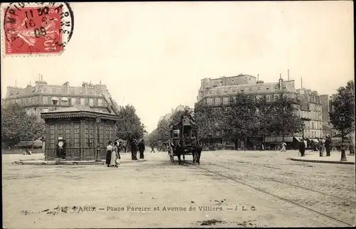 Ak Paris XVII., Place Pereire, Avenue de Villiers