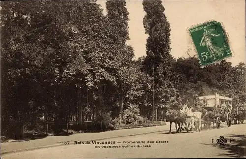 Ak Paris XII Bois de Vincennes, Promenade des Ecoles