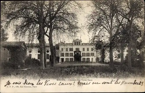 Ak Melun Seine et Marne, Chateau des Vives Eaux