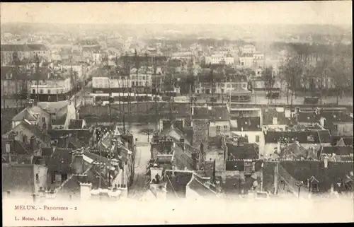 Ak Melun Seine et Marne, Panorana