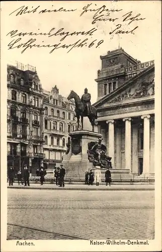 Ak Aachen in Nordrhein Westfalen, Kaiser-Wilhelm-Denkmal