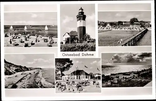 Ak Ostseebad Dahme in Holstein, Strand, Leuchtturm, Steg, Küste
